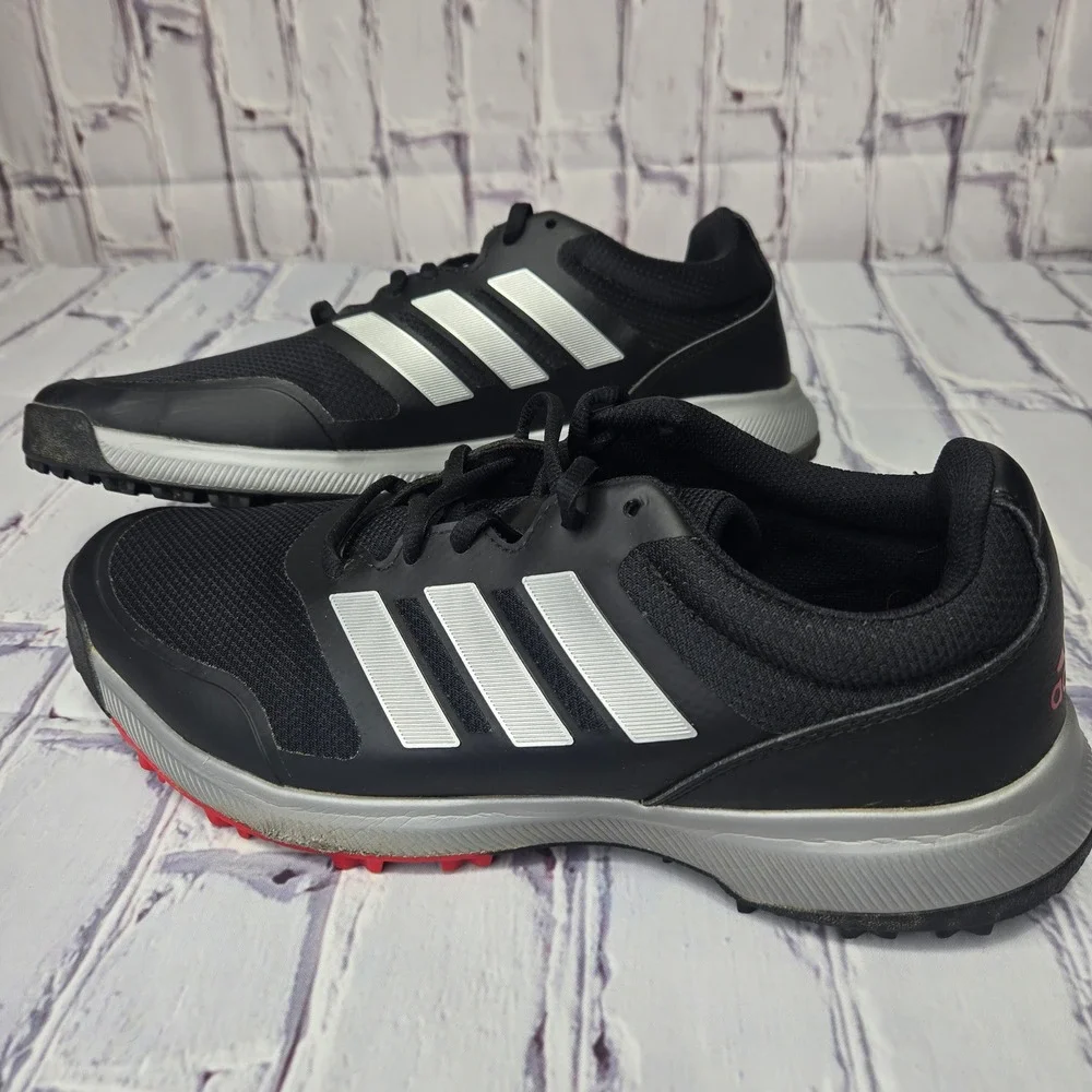 Adidas Tech Response 2.0 Golf Shoes Mens 11 Black Silver Spikeless EG5313‎